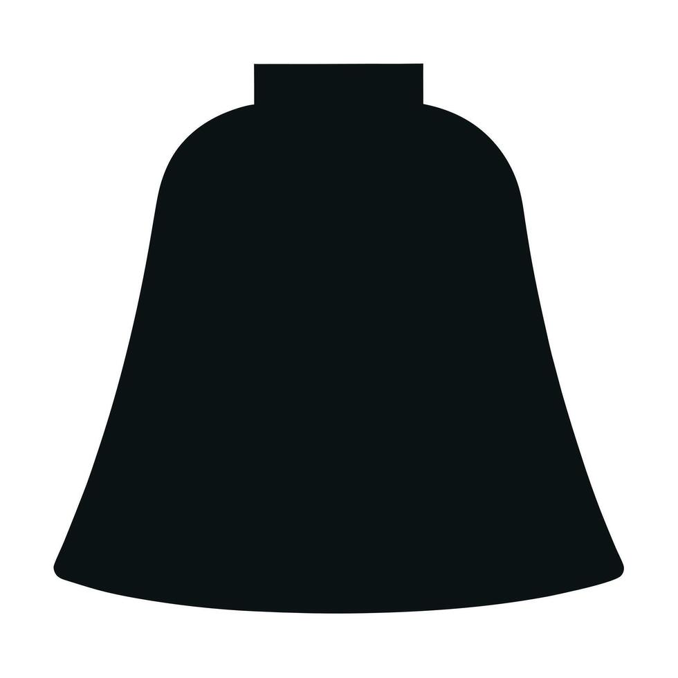 Simple Black Bell Silhouette Illustration On White Background For Graphic Design vector