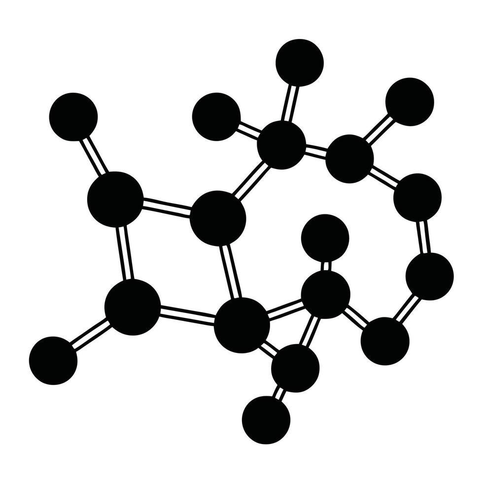 Abstract Molecular Structure In Black And White Scientific Representation vector