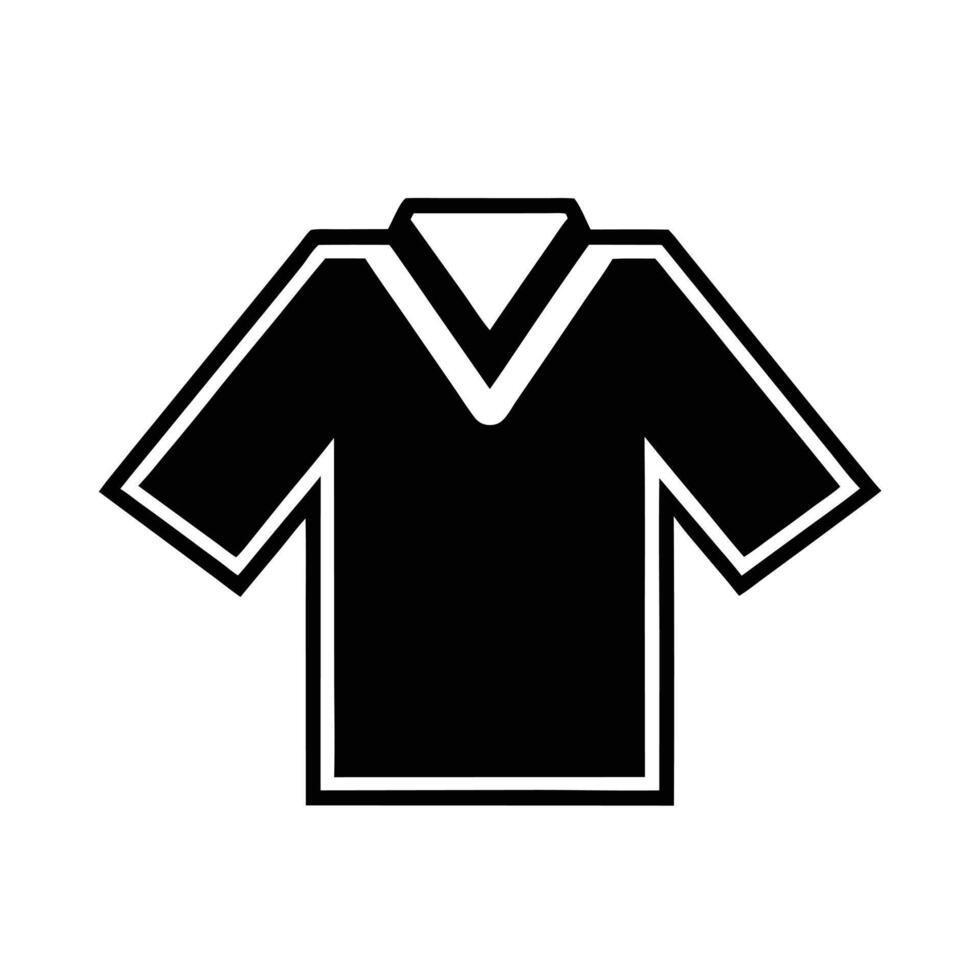 Black And White Polo Shirt Icon Simple Clothing Design Illustration vector