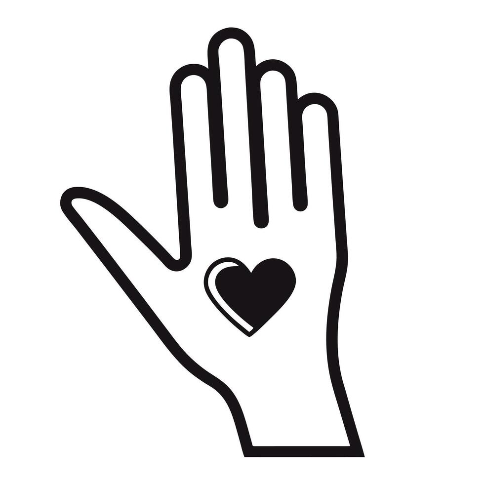 Hand Holding Heart Symbol Illustration Graphic Isolated On White Background vector
