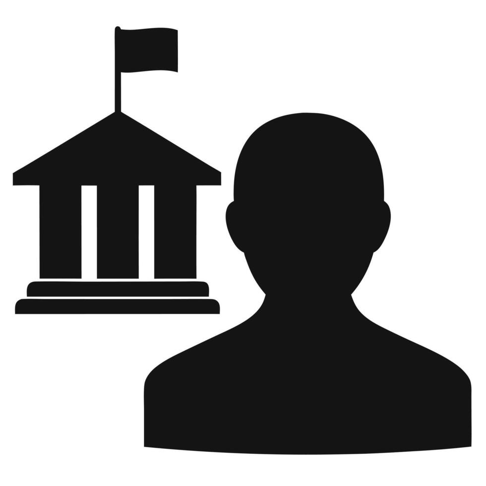 Person Applying For Government Services Illustration Silhouette Political Process Representation vector