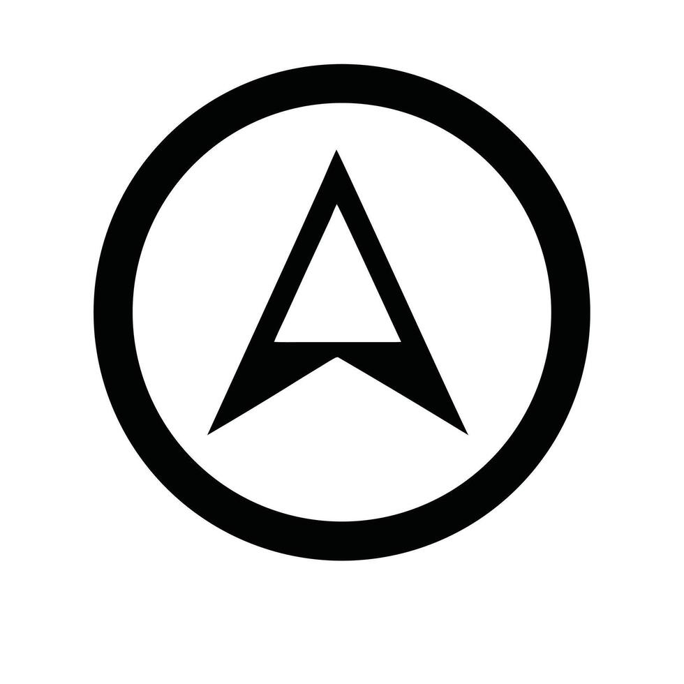 Arrow Inside Circle Minimalist Icon Black And White Directional Design vector