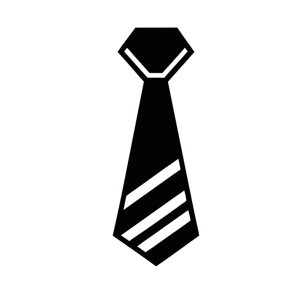 Minimalist Black And White Tie Icon For Business And Formal Wear Designs vector