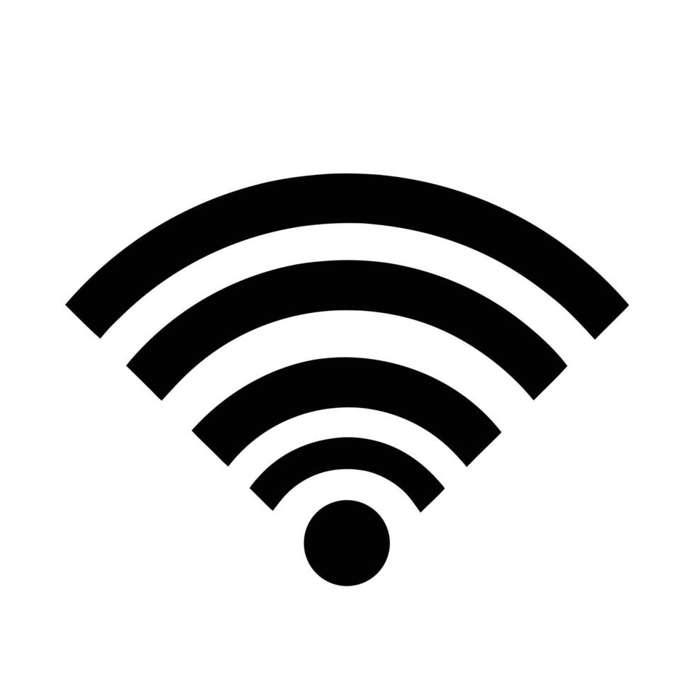 Black And White Wifi Signal Graphic Isolated On A White Background vector