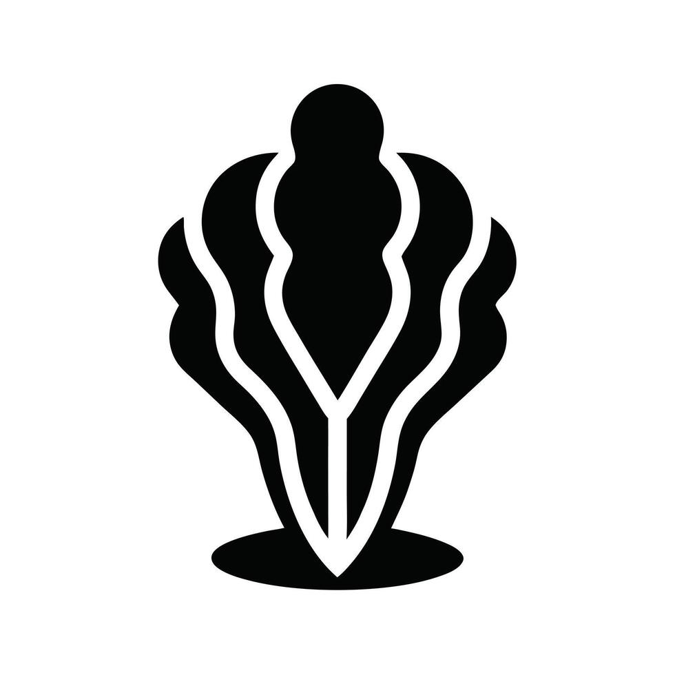 Abstract Black Silhouette Plant Icon Minimalist Design Element Modern Graphic Style vector