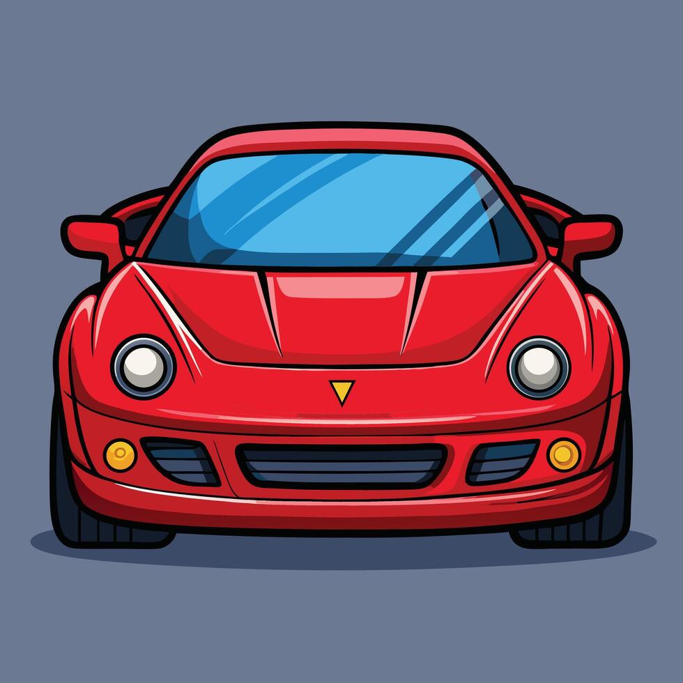 Cartoon Illustration Of A Red Sportscar vector