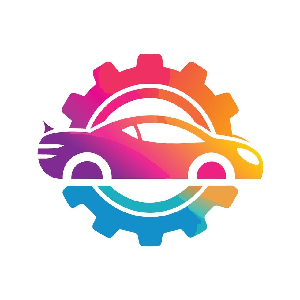 Gradient Car Auto Repair Service Logo vector
