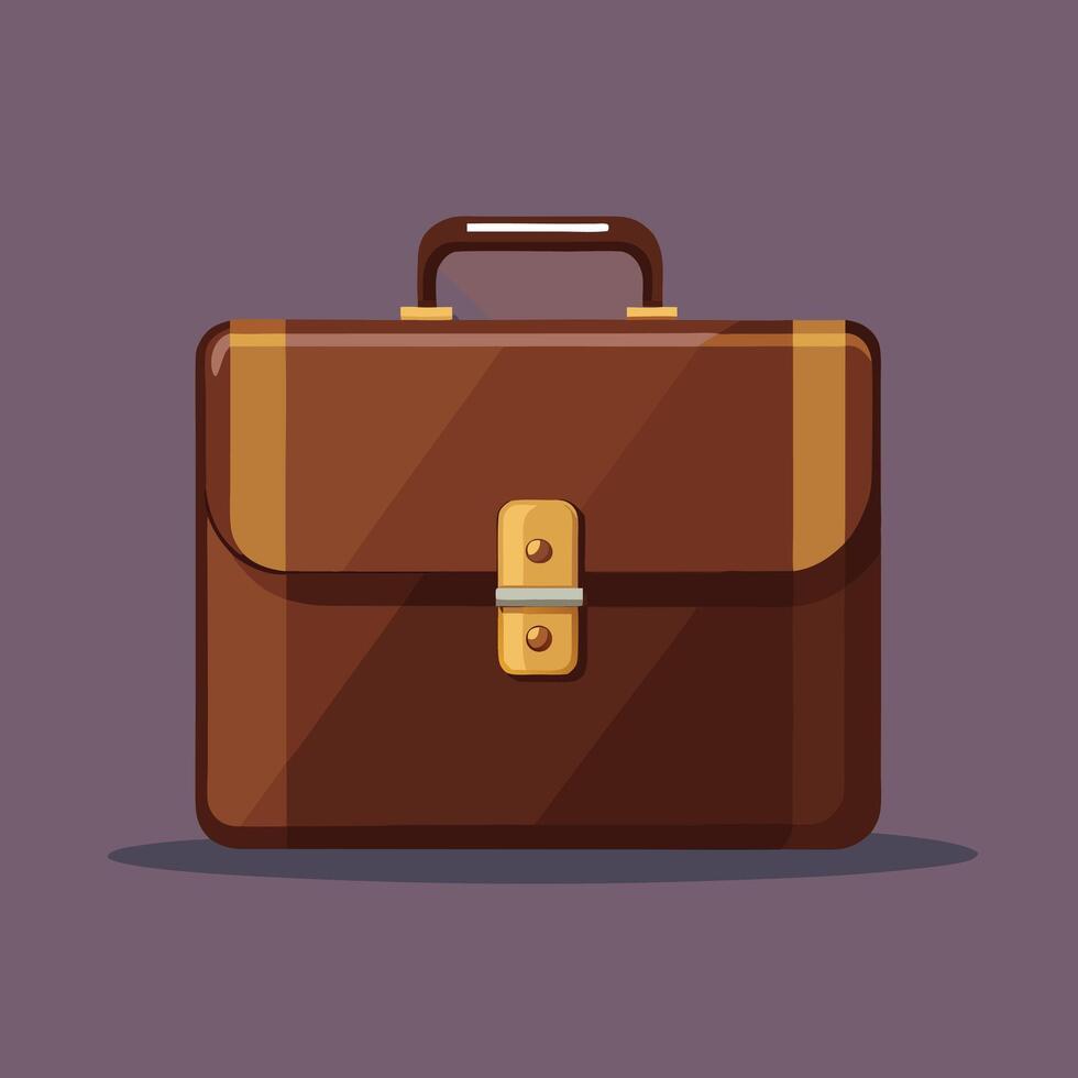Brown Leather Briefcase Vintage Style Design vector