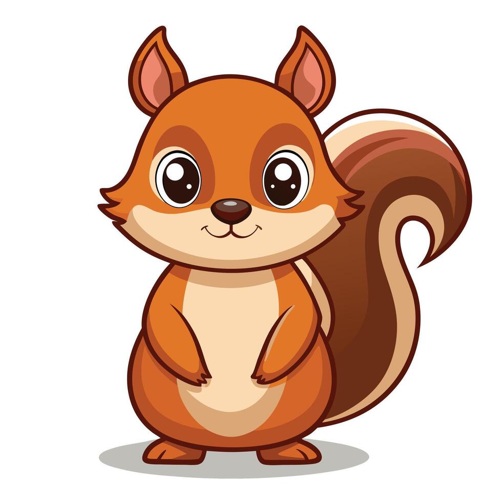 Cute Cartoon Squirrel Standing Isolated Design vector