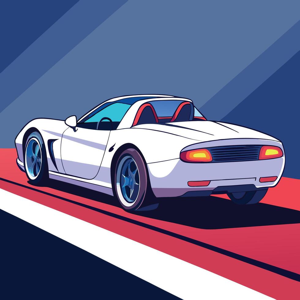 Sleek White Convertible Car Illustration vector