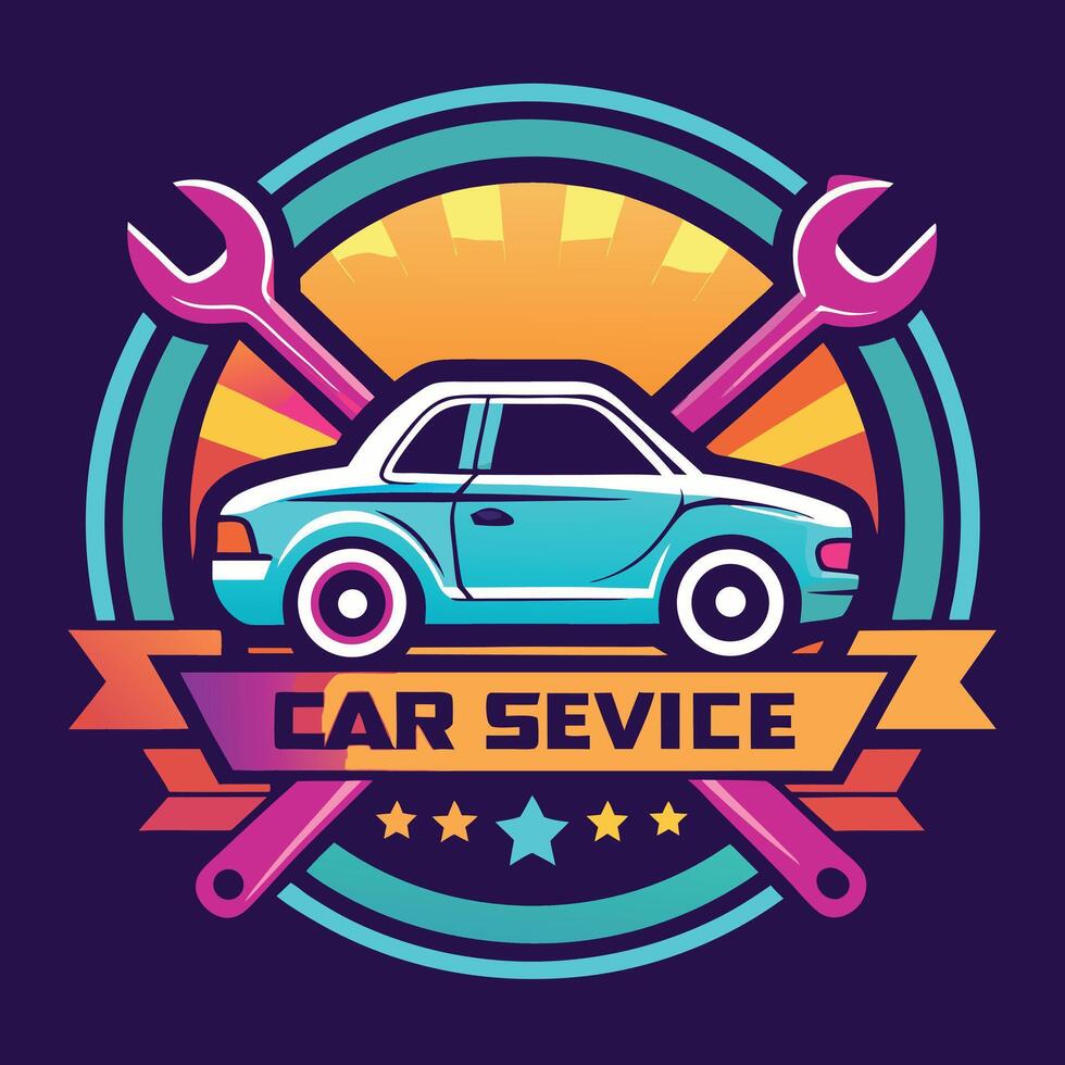 Colorful Car Service Logo Illustration vector