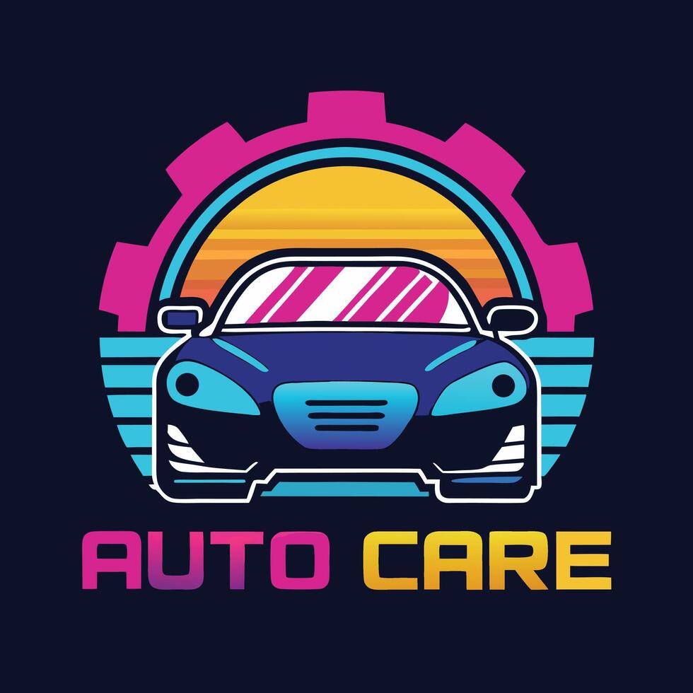 Retro Auto Care Logo Modern Design vector