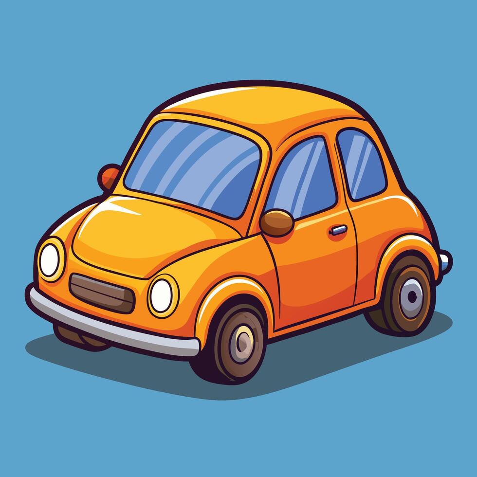 Illustration Of A Cartoon Orange Vintage Car vector