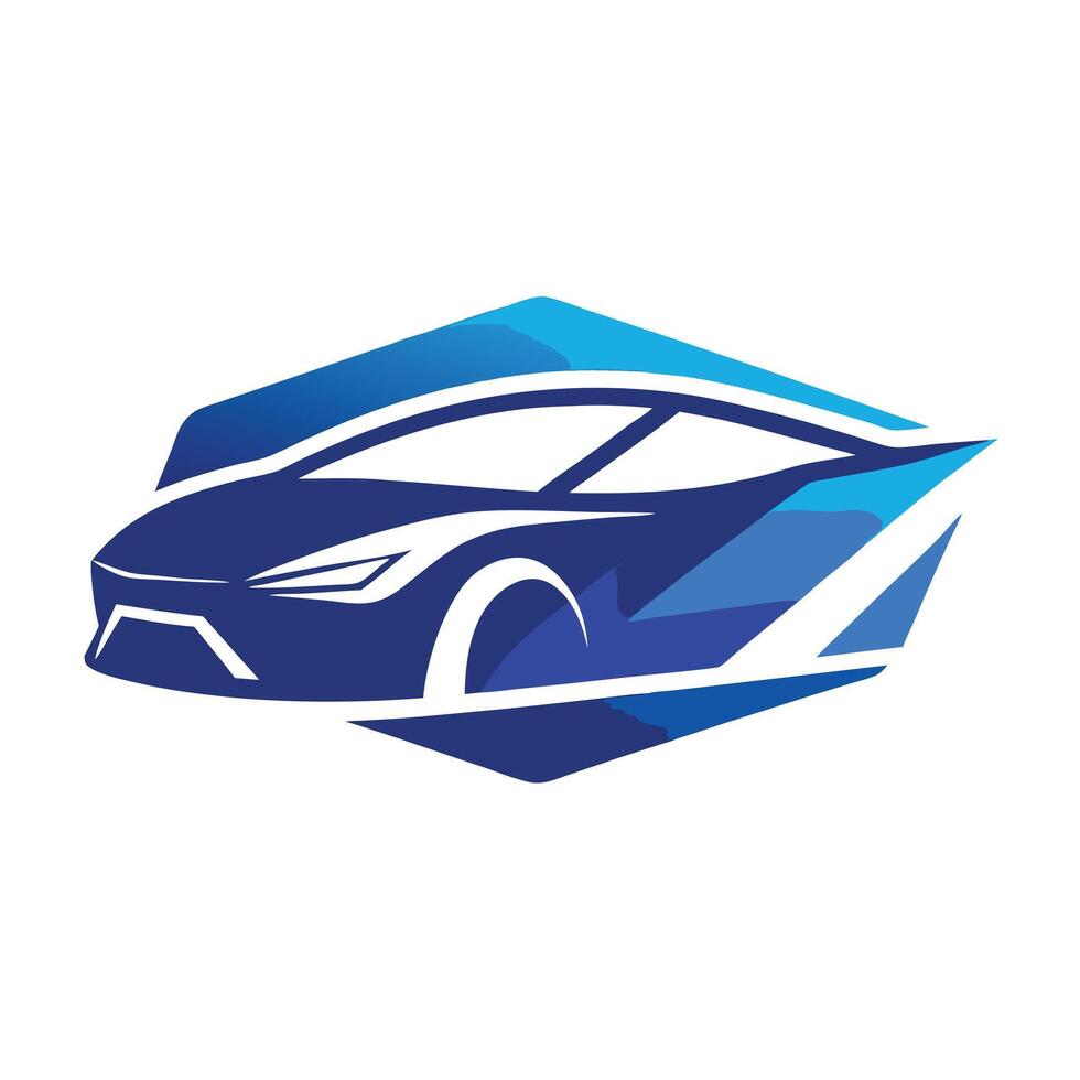 Modern Car Logo Design In Blue vector