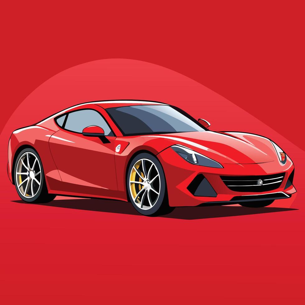 Modern Red Sports Car Illustration vector