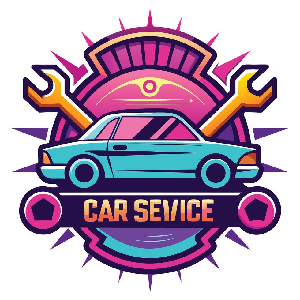 Car Service Colorful Logo Design vector