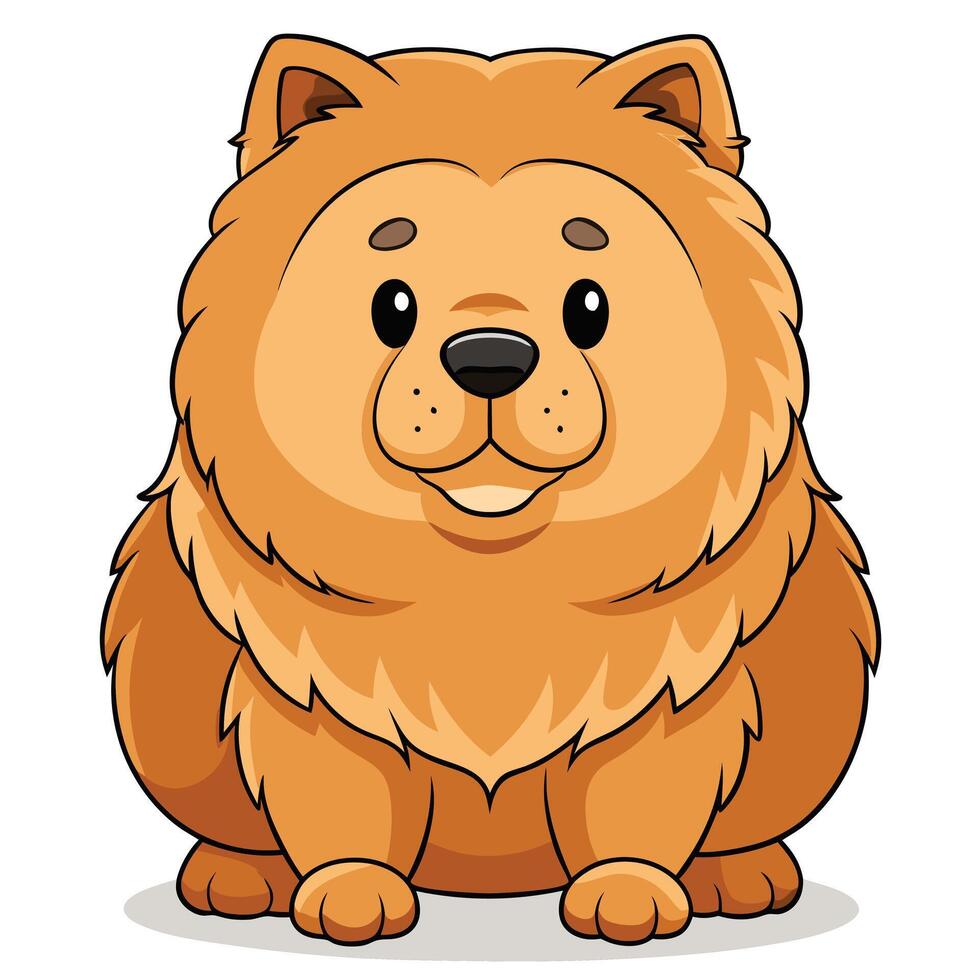 Cartoon Chow Chow Dog Illustration vector