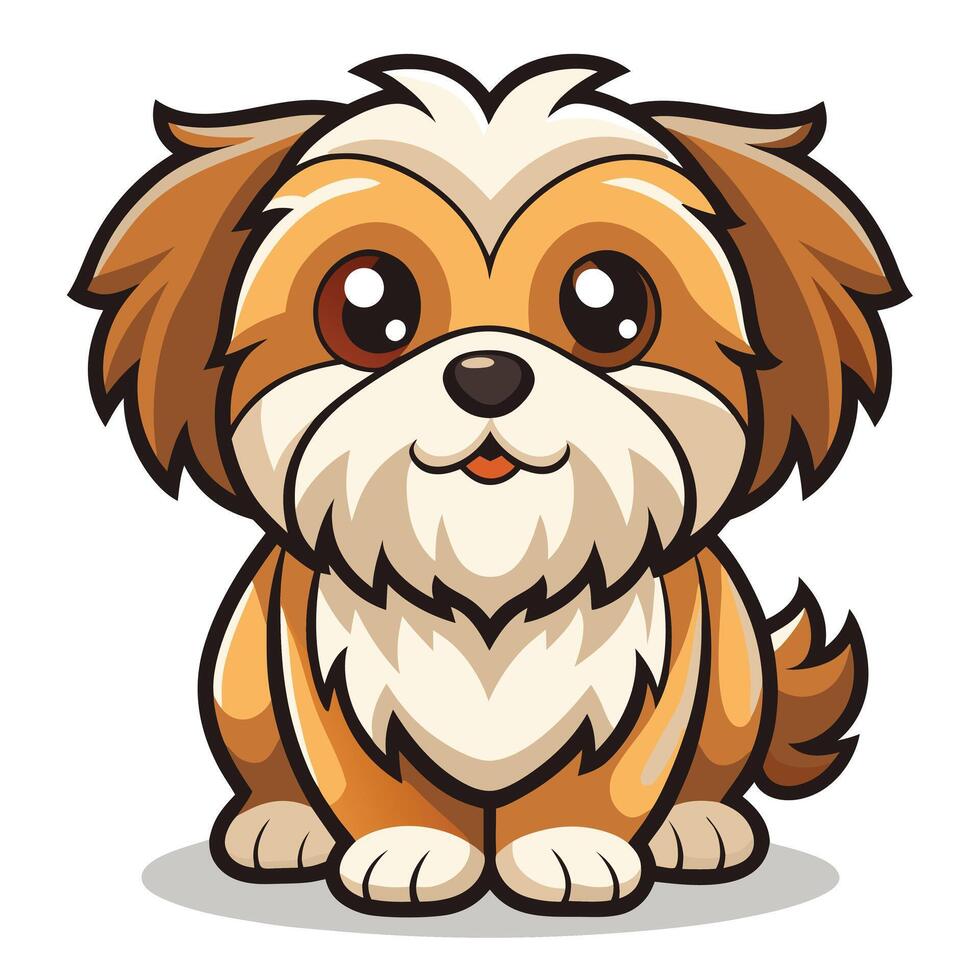 Cute Shih Tzu Dog Cartoon vector