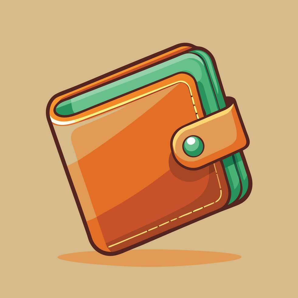 Cartoon Style Leather Wallet Illustration vector