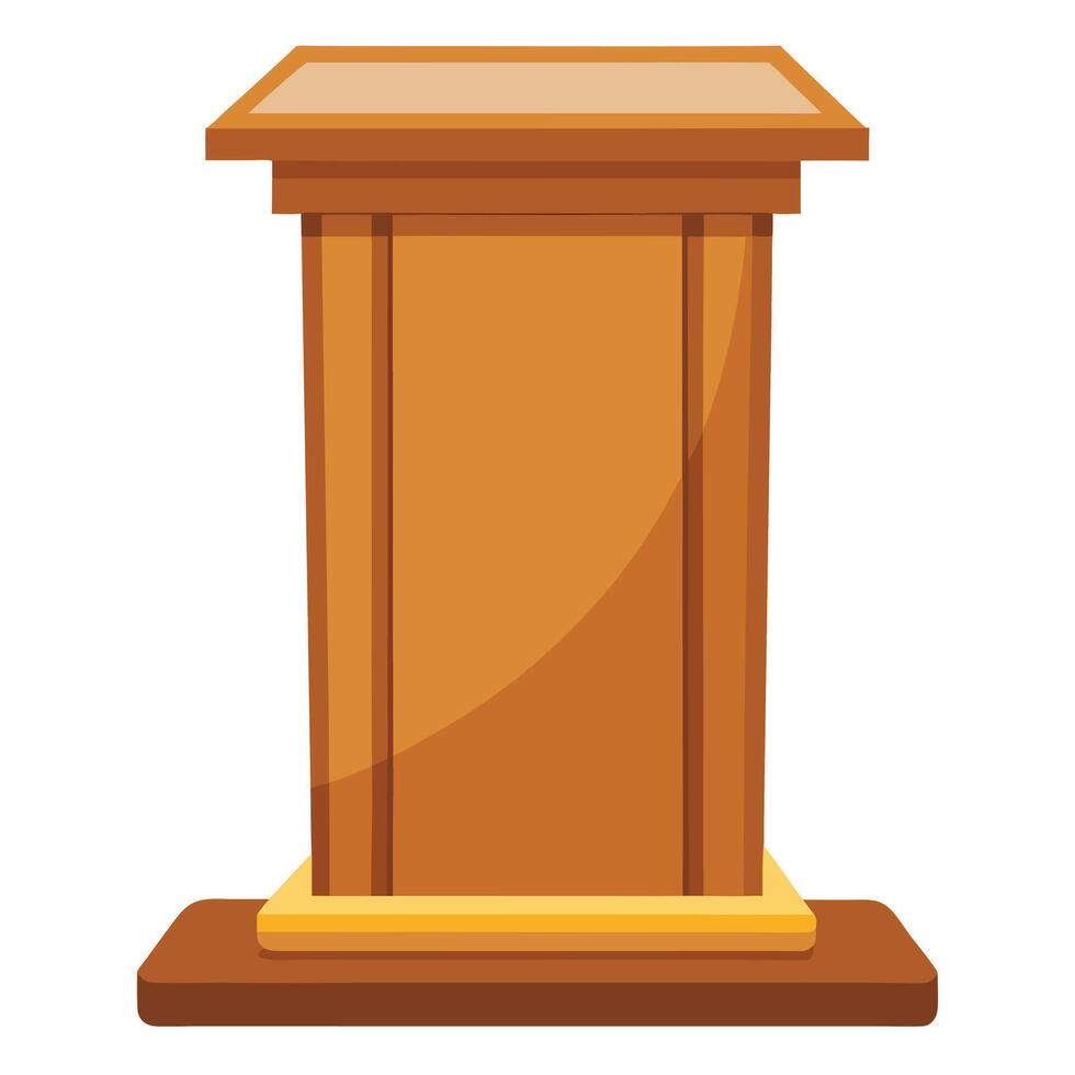 Empty Wooden Lectern Podium Illustration Isolated vector