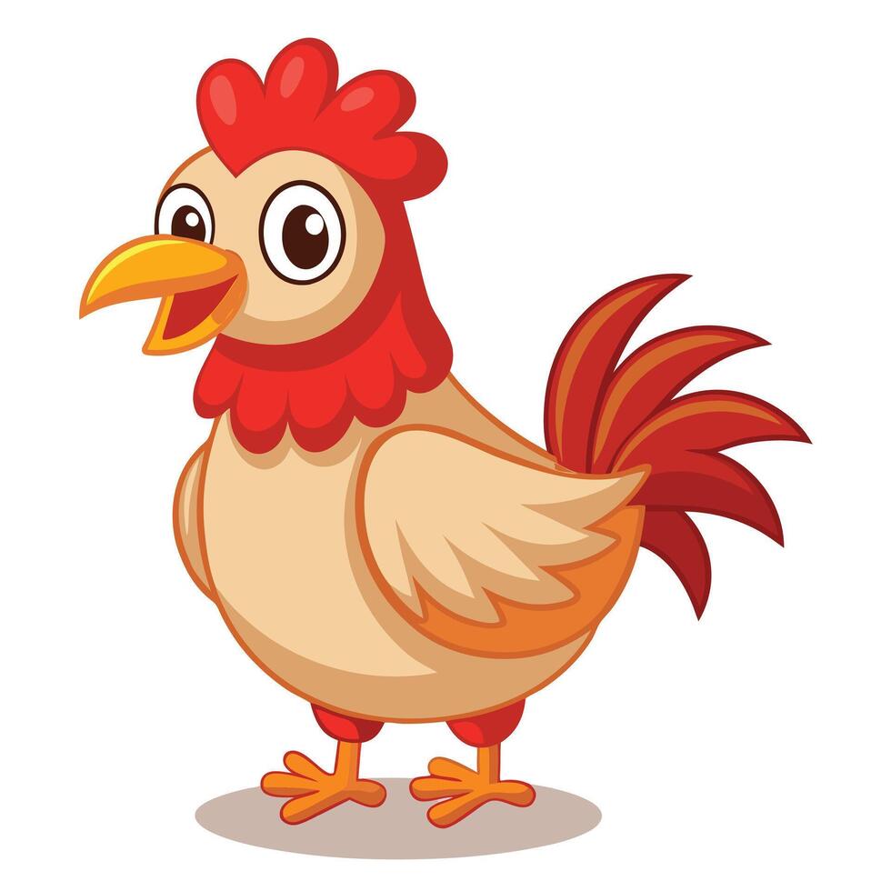 Cartoon Illustration Of A Happy Smiling Rooster vector
