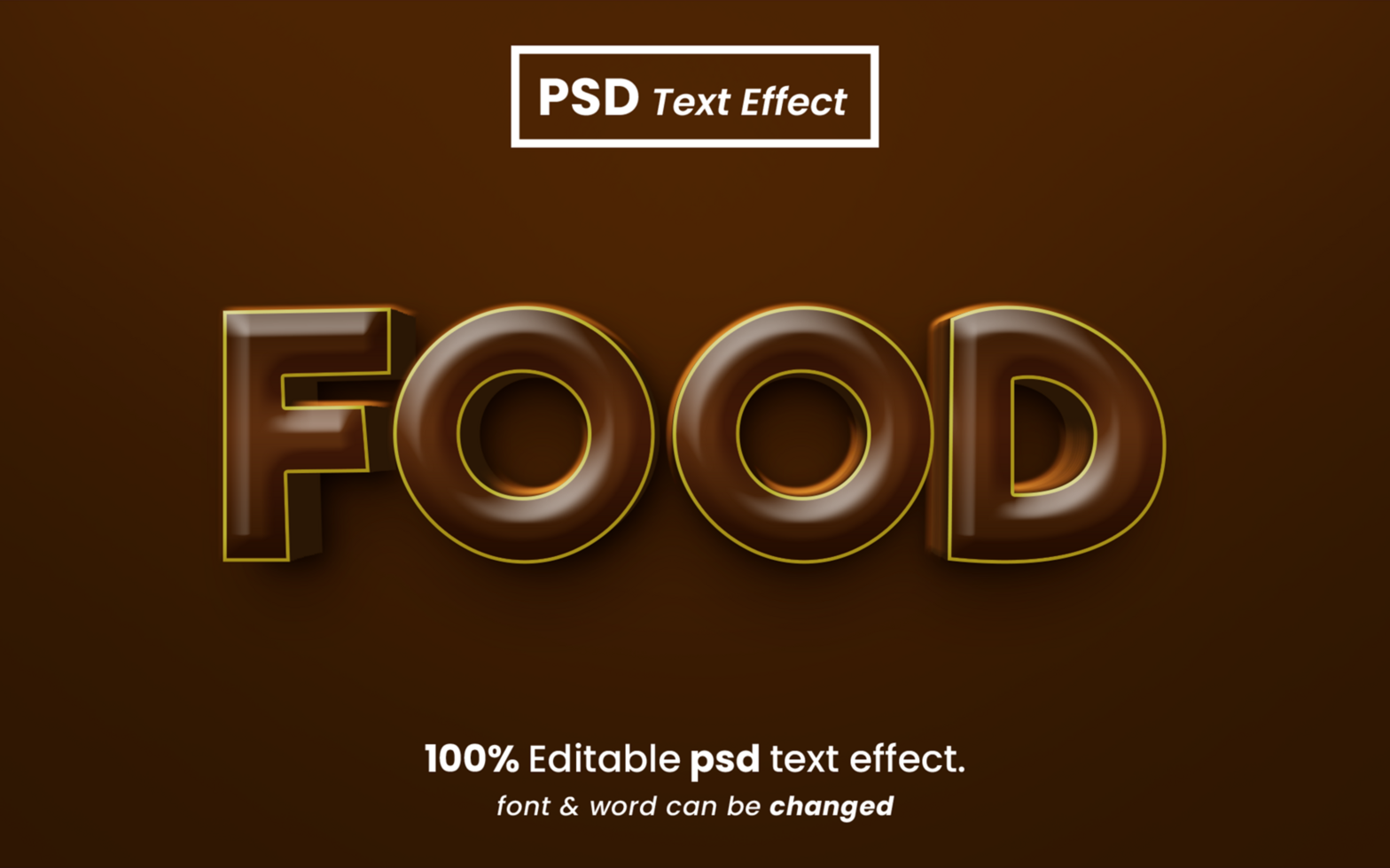 Food Chocolate Text Effect psd