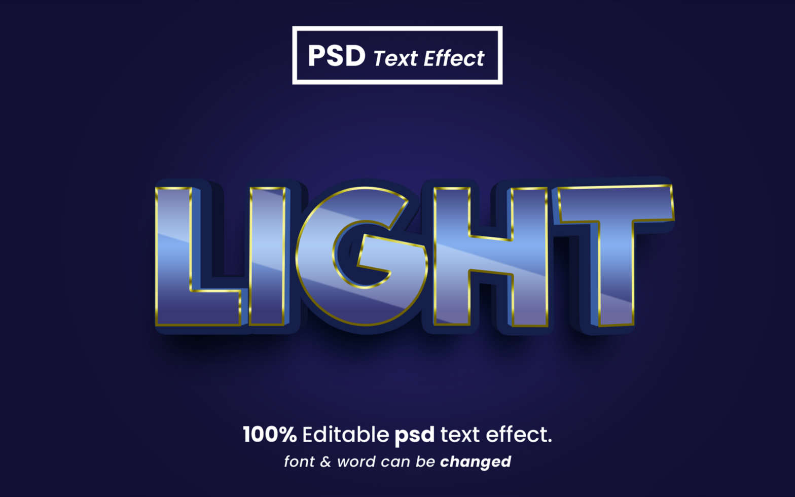 Light 3D Text Effect psd