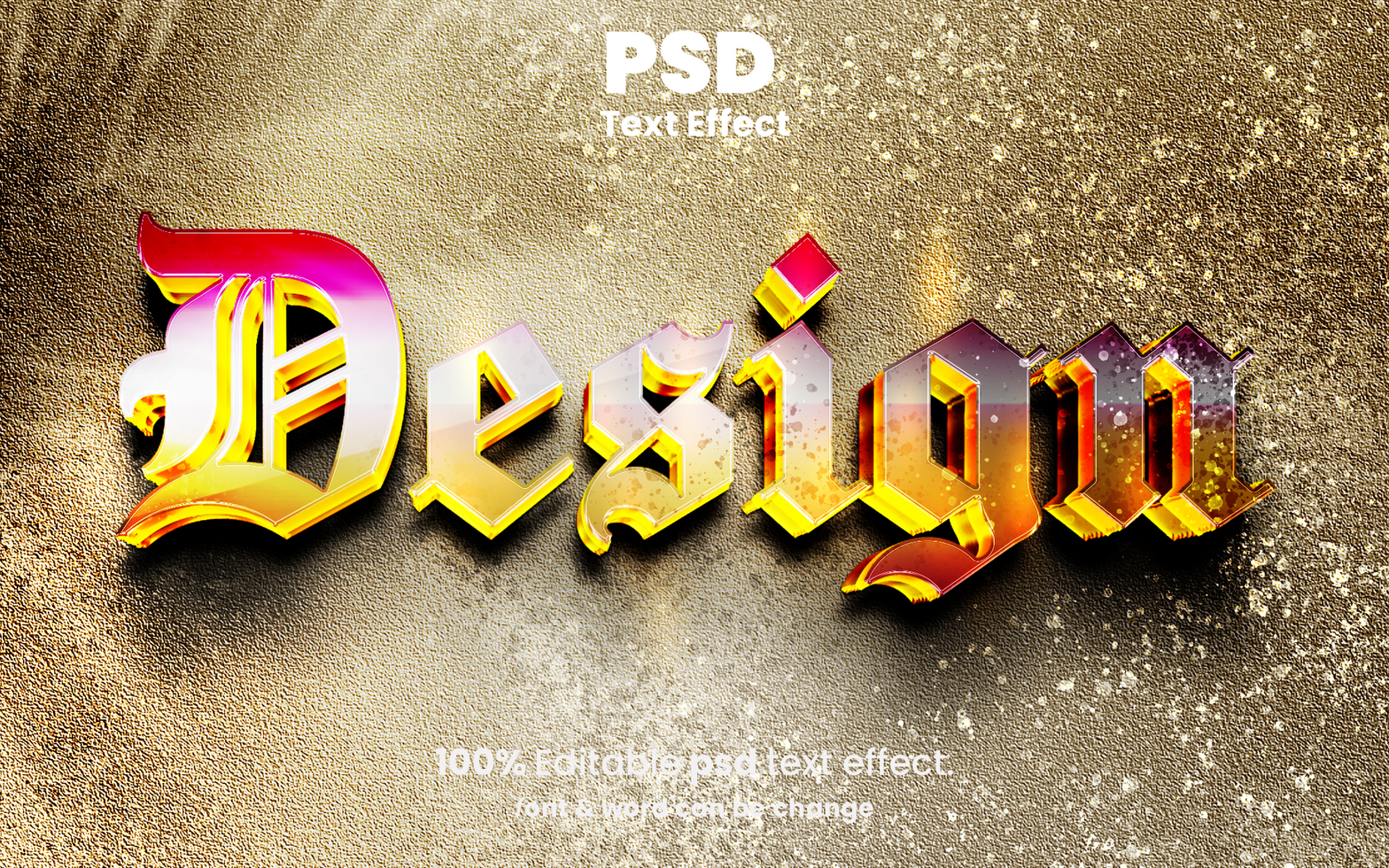 Glossy 3D Editable Text psd