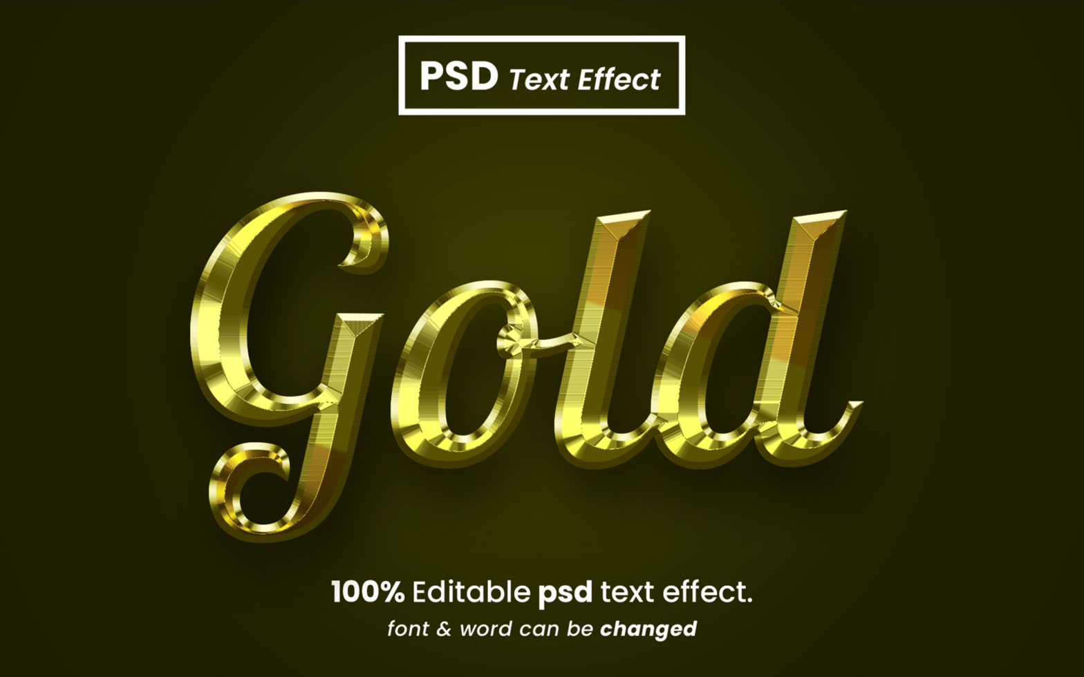Gold 3D Text Effects psd