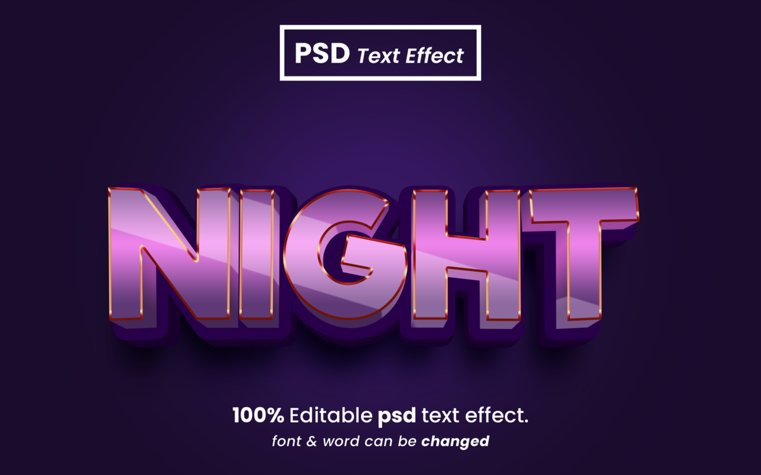 Night 3D Text Effect psd
