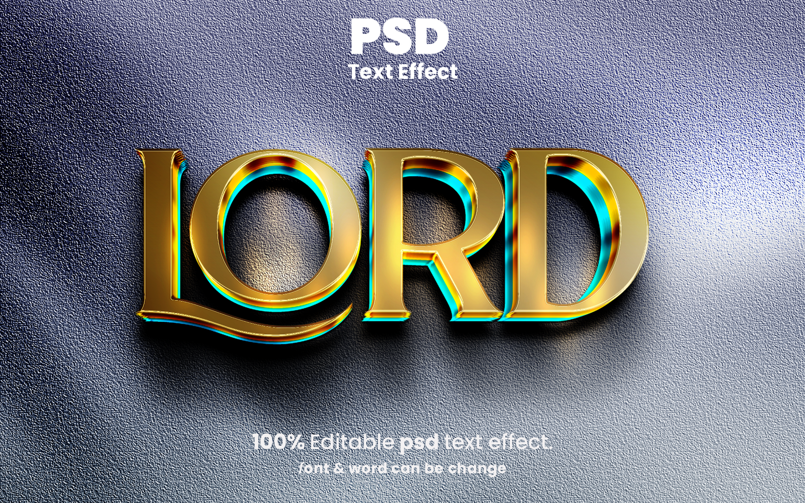 Lord 3D Editable Text Effect psd