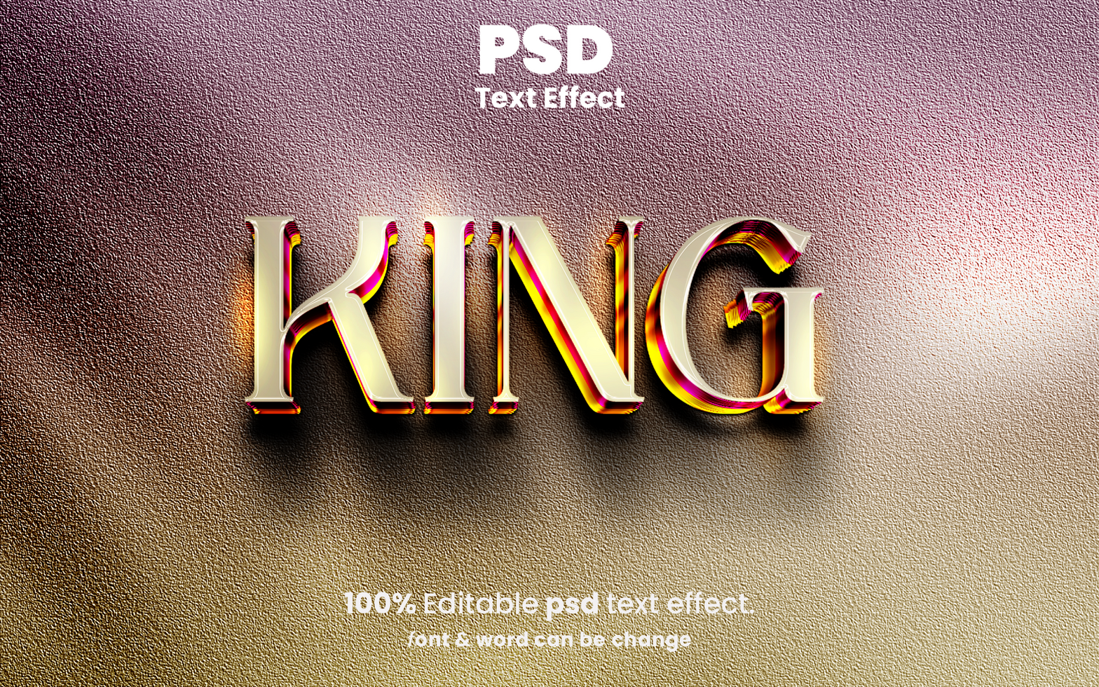 Glossy King 3D Text Effect psd