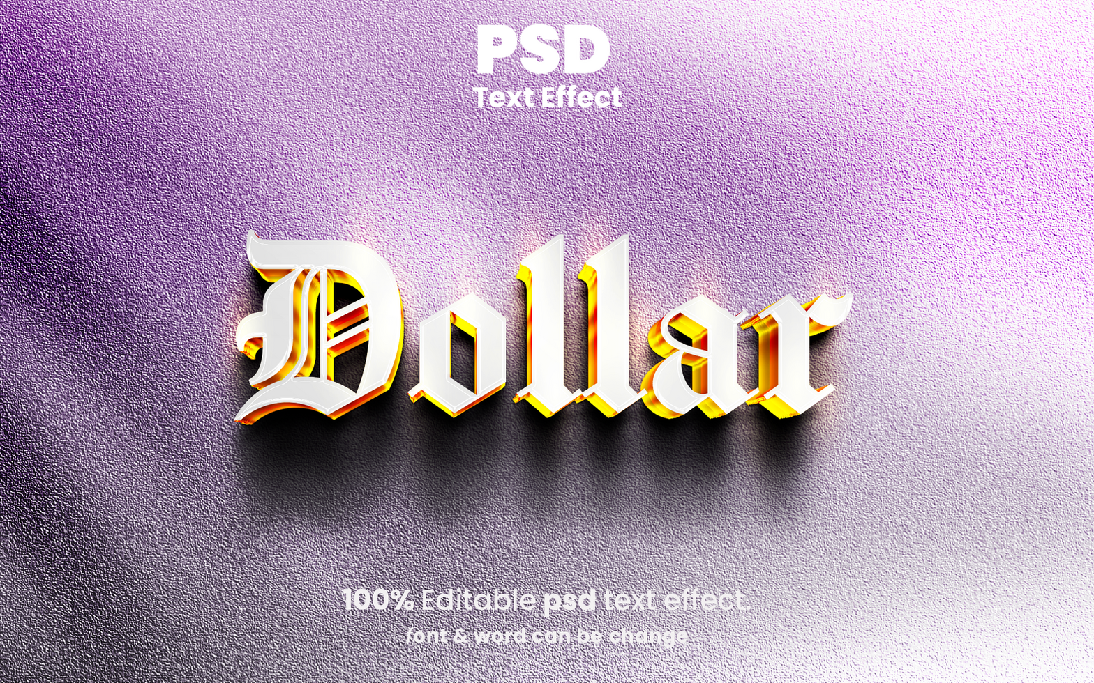 Dollar 3D Glossy Text Effect psd