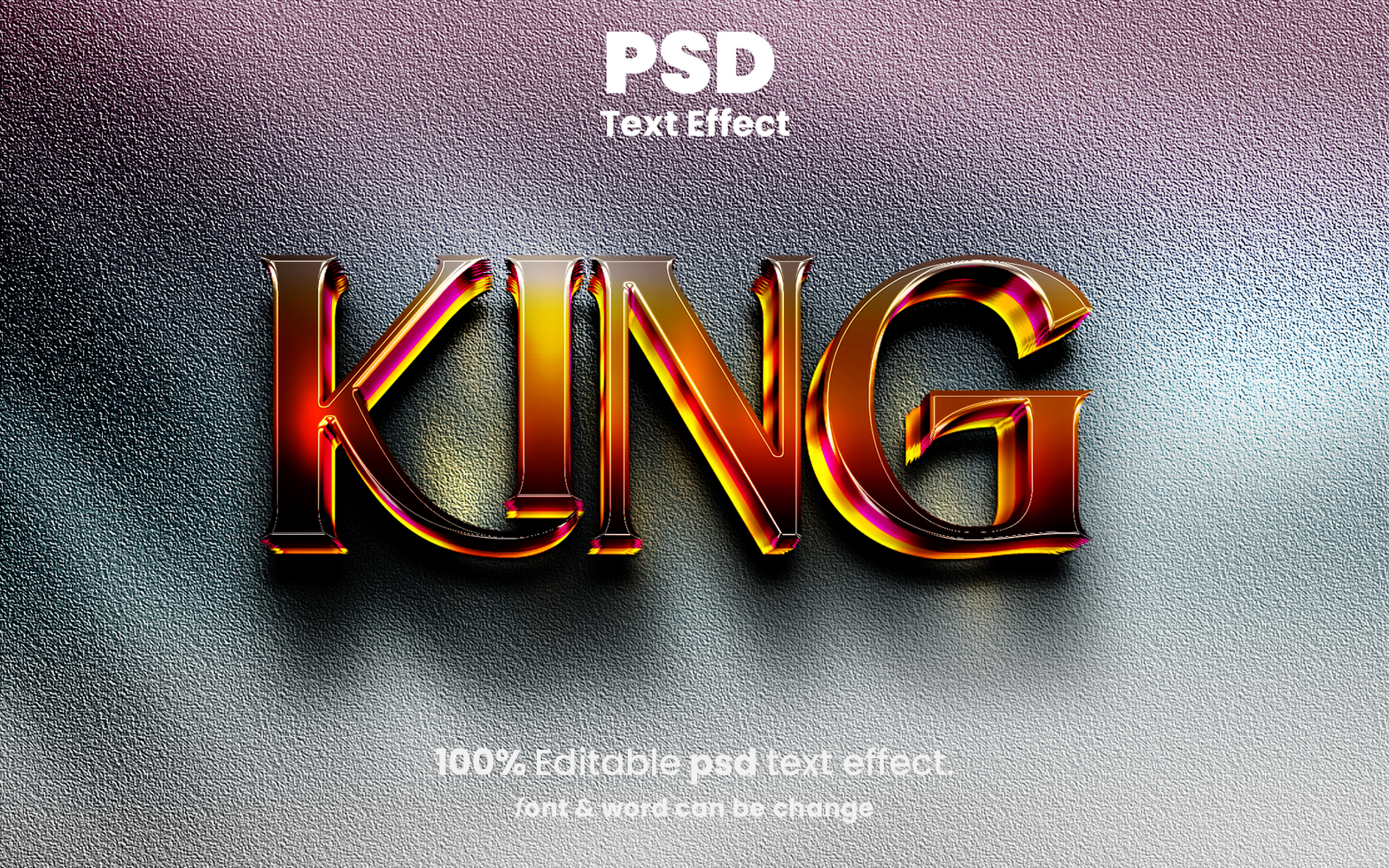 King 3D Text psd
