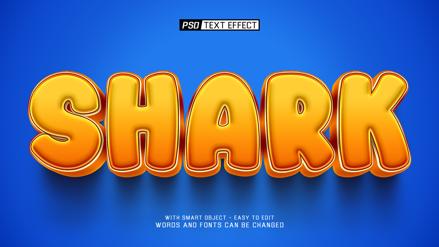 shark 3d text effect psd