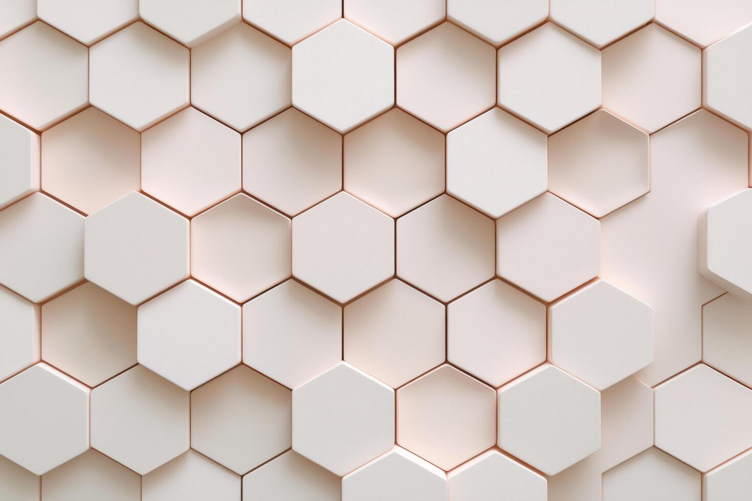 Abstract background of white and beige hexagons photo