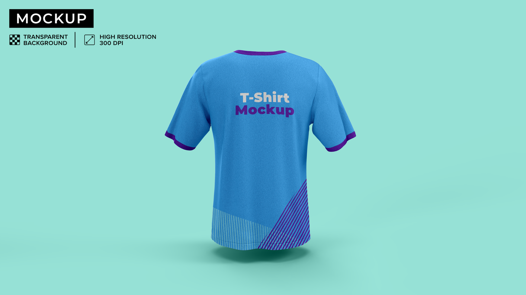 Back t-shirt mockup floating in the background psd