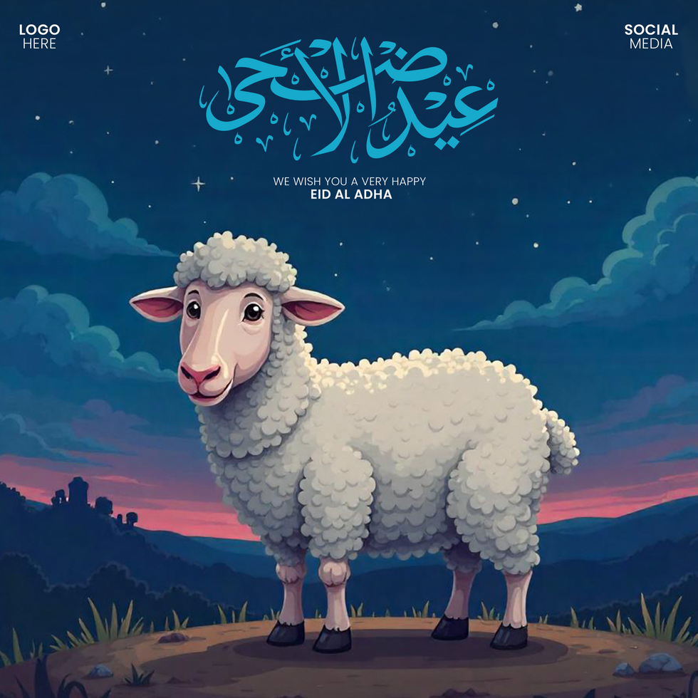 Eid al Adha Mubarak Flyer Editable Template for Customizable Social Media Content psd