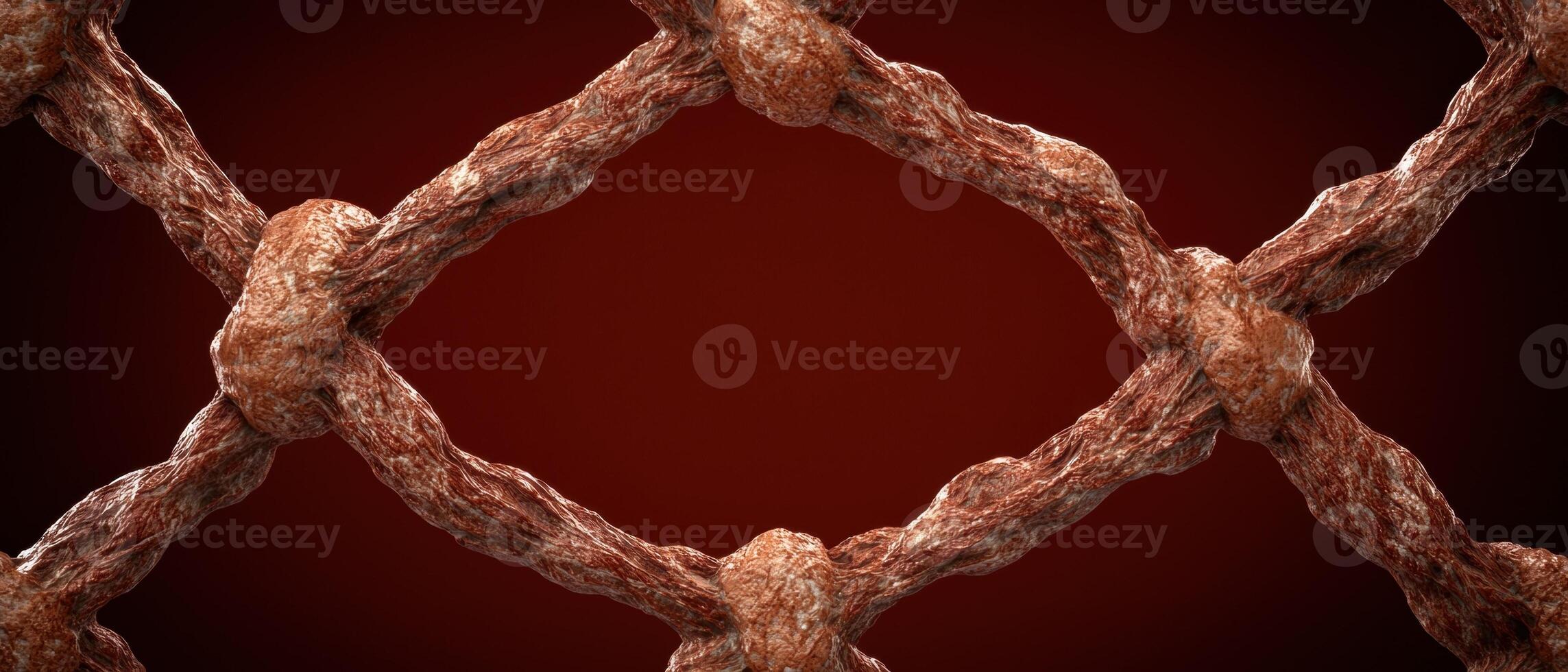 Abstract organic lattice structure with a red background photo