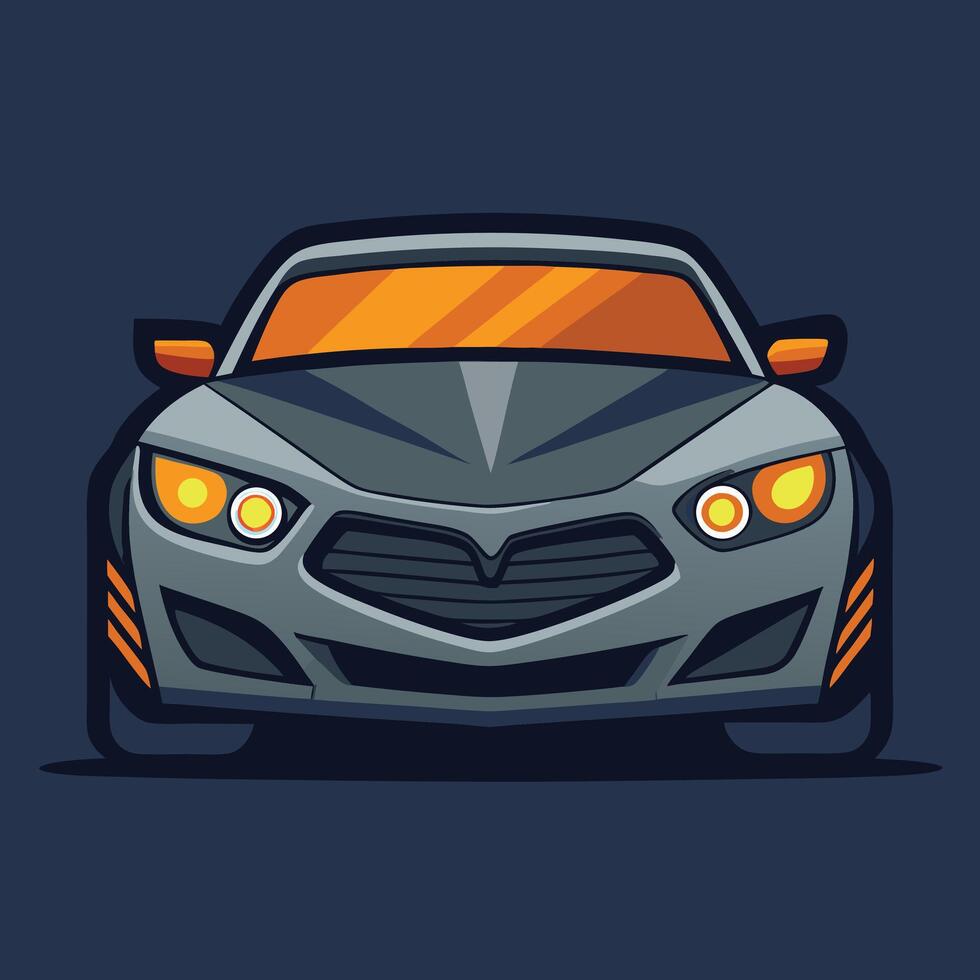 Stylish Front View Car Illustration vector