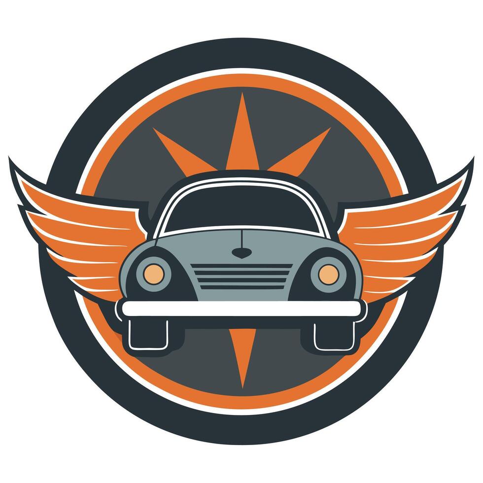 Retro Car With Wings Illustration vector