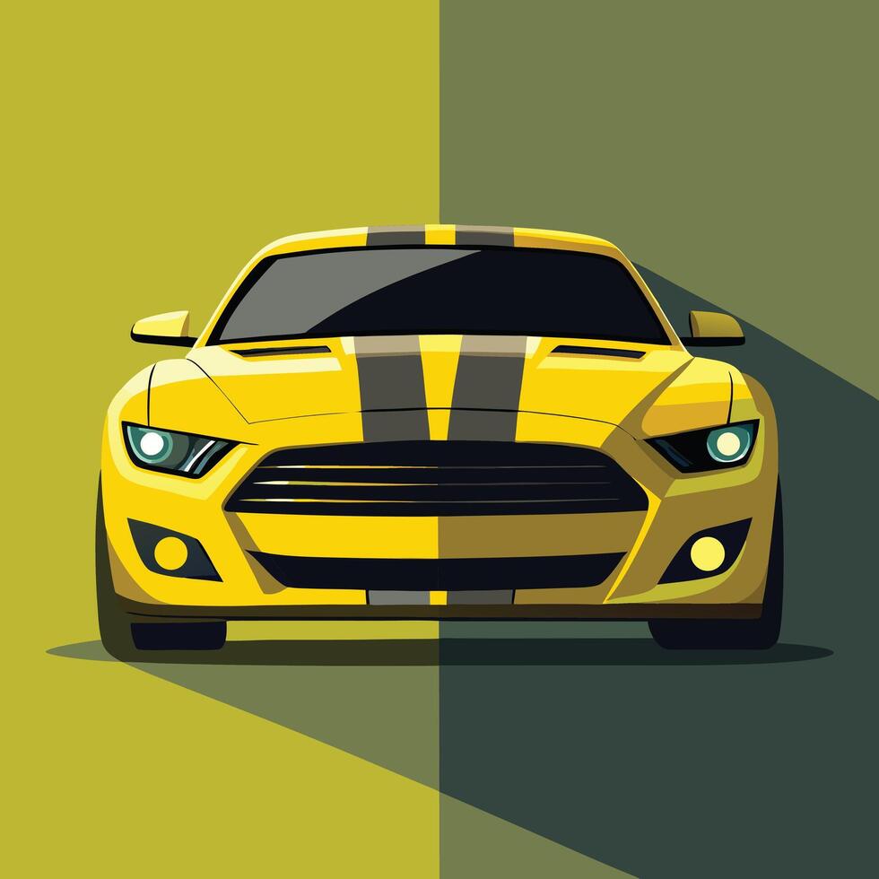 Yellow Car Front View Illustration vector