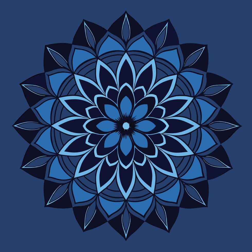 Abstract Blue Mandala Design Image vector