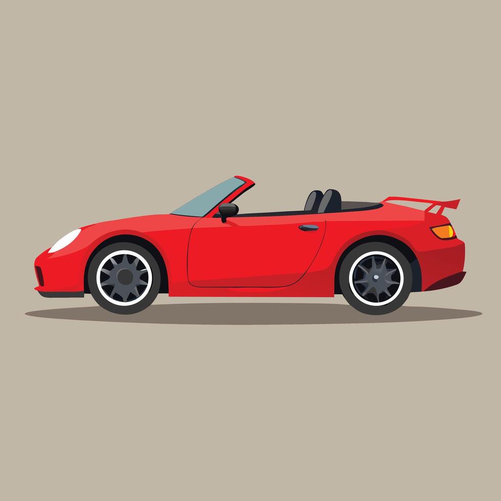 Red Convertible Car Illustration Isolated vector