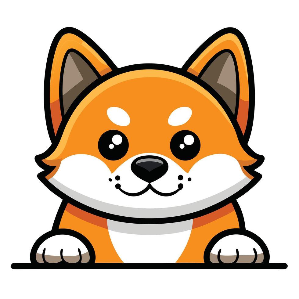 Cute Shiba Inu Cartoon Illustration vector