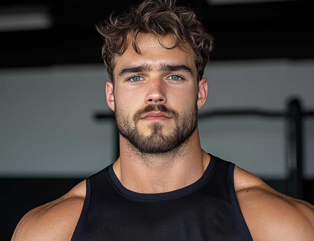 Portrait of a muscular man in a tank top photo