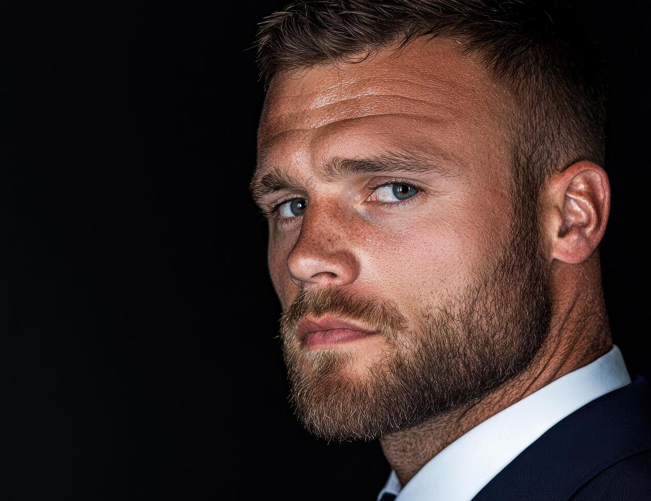 Portrait of a handsome man with a trimmed beard photo