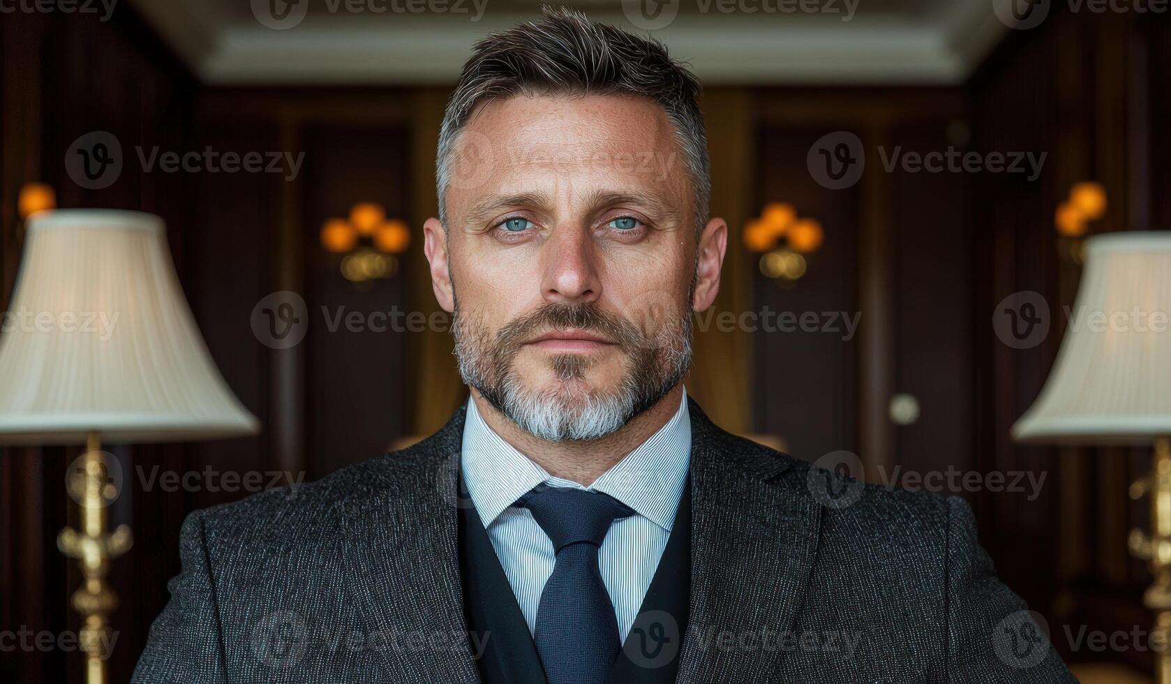 A handsome and confident man in a suit photo