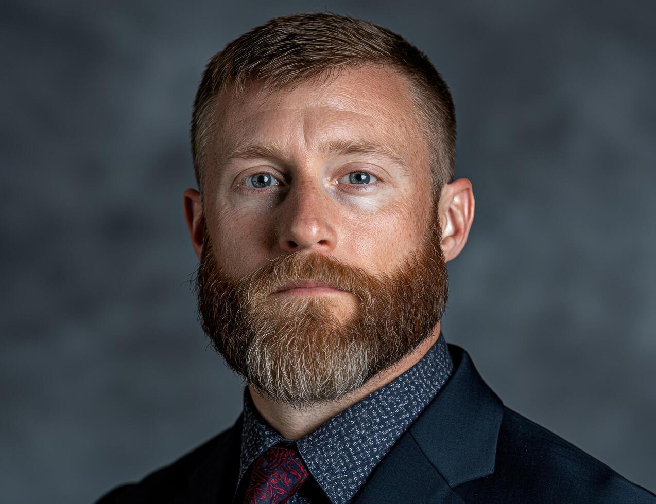 Portrait of a man with a beard in a suit photo