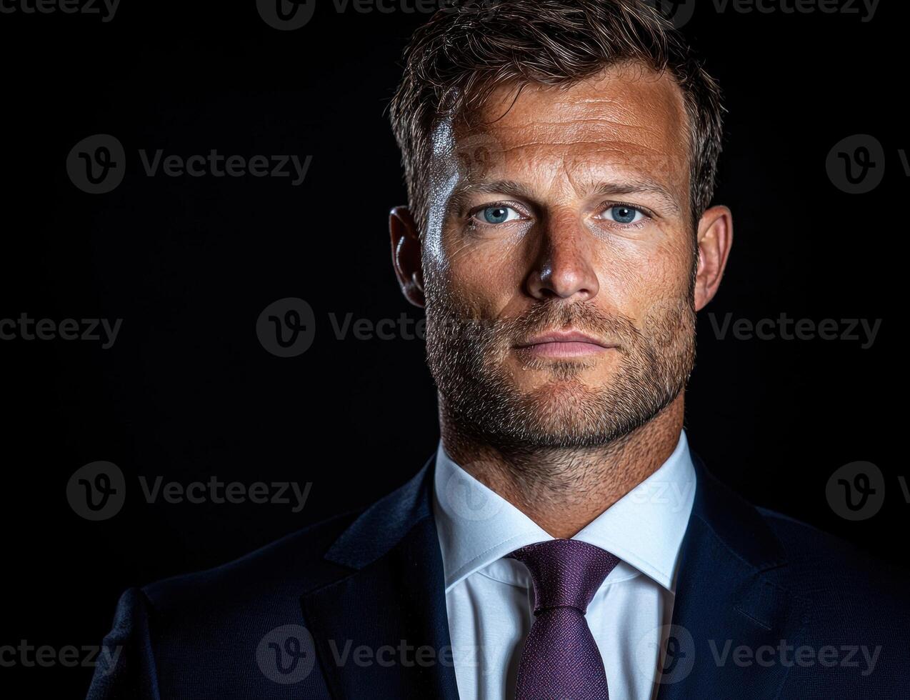 A man in a suit with a serious expression photo